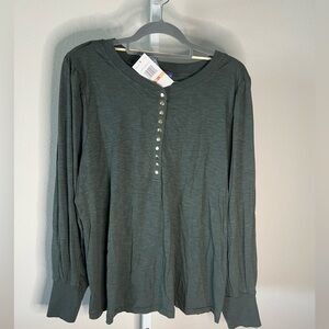 NWT Democracy Long Sleeve Charcoal Top